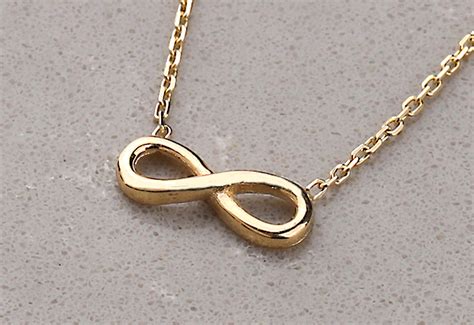 Solid Gold Infinity Necklace 14k Gold Infinity Symbol Simple Etsy Canada