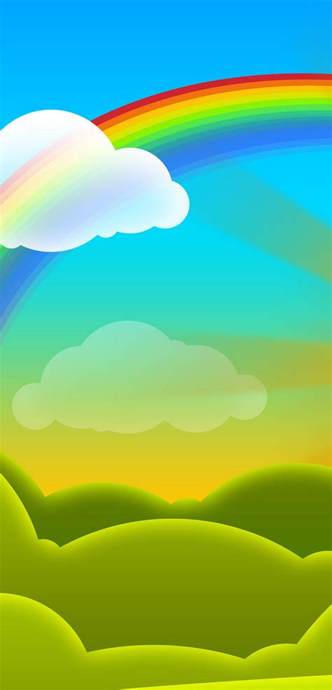 Rainbow Vector Cartoon Wallpaper 1080x2244