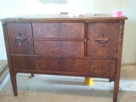 Check spelling or type a new query. Antique tiger oak buffet refinished for a bathroom vanity ...