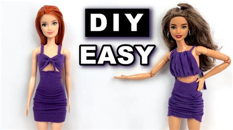 DIY EASY BARBIE CLOTHES How To Make Easy Barbie Clothes Barbie Doll Hacks YouTube