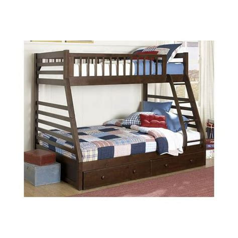 Twin Over Full Bunk Bed In Espresso Finish