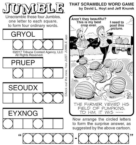 Word Puzzle Mind Exercise Jumble Challenges Boomer Magazine
