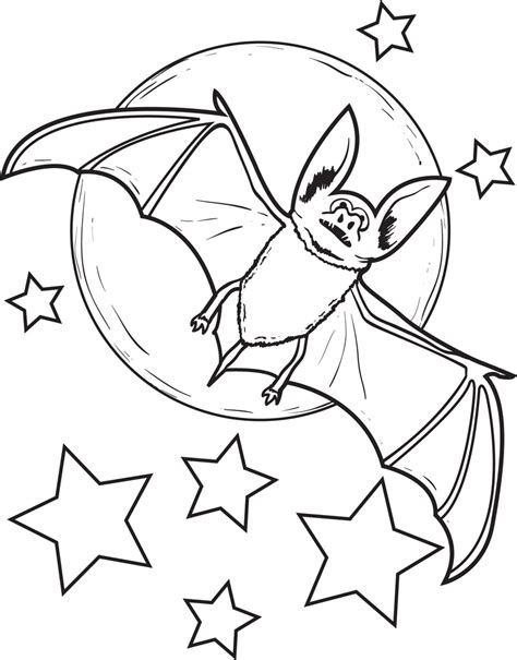 Printable Bat Coloring Page For Kids 2 Supplyme
