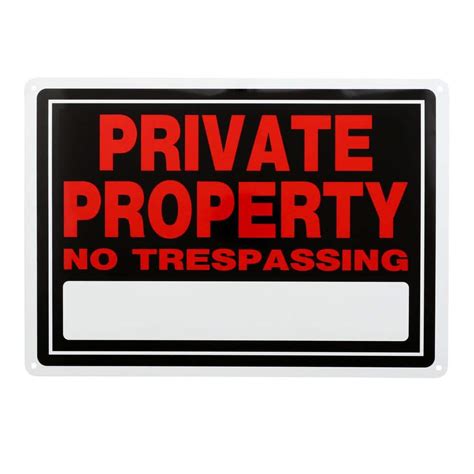 Everbilt 10 In X 14 In Aluminum Private Property Sign