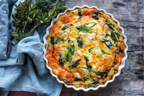 Spinach Cheddar And Feta Crustless Quiche Simply Beautiful Eating