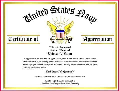 6 Military Award Certificates Templates 50892 Fabtemplatez