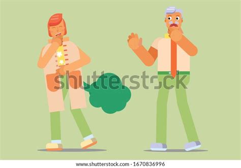Disgusting Character Illustration Woman Farts Behind Stock Vector Royalty Free 1670836996