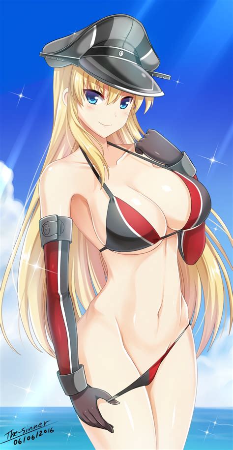 Wallpaper Illustration Blonde Sea Long Hair Anime Girls Blue Eyes Sky Cartoon Kantai