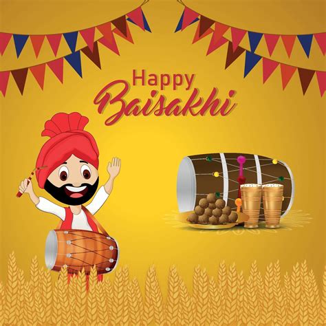 Creative Illustration And Background Of Happy Baisakhi 2156979 Vector