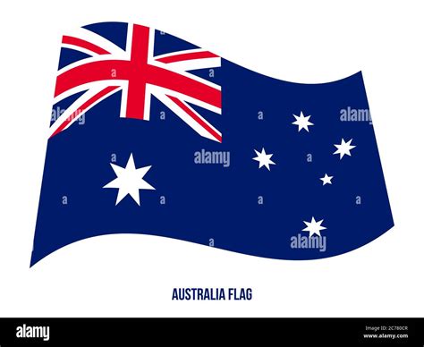 Australia Flag Waving Vector Illustration On White Background