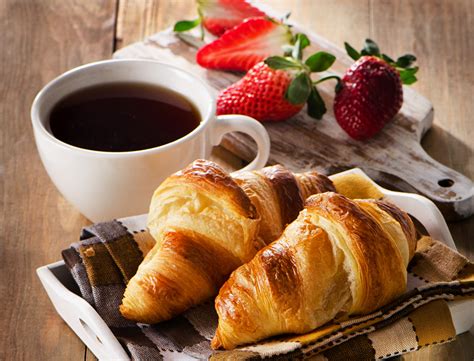 Desktop Wallpapers Coffee Croissant Strawberry Cup Food