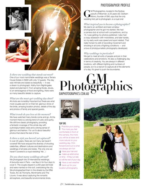 Gm Photographics Profiled By Bride To Be Magazine Gm Photographics