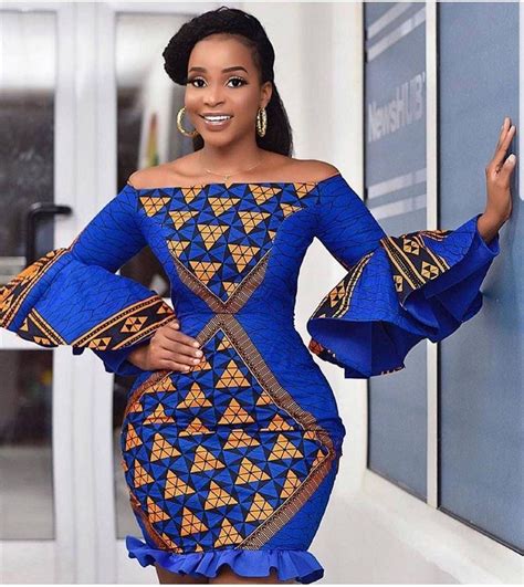 Blue African Ankara Mini Dress With Flared And Fitted Etsy