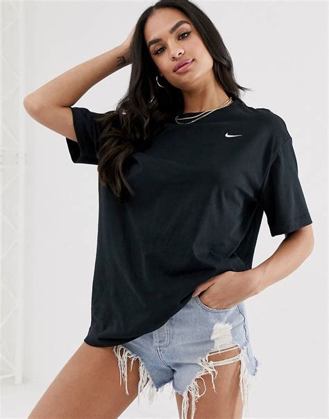 Nike Black Mini Swoosh Oversized T Shirt Modesens Tshirt Women