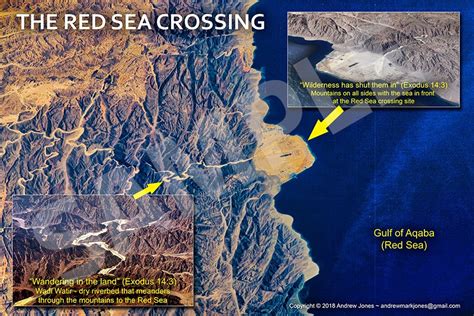 Red Sea Crossing Site On A Nasa Satellite Image Poster Digital