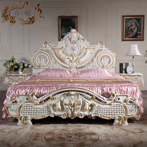 2019 French Rococo Classic European Furniture Solid Wood Baroque Leaf