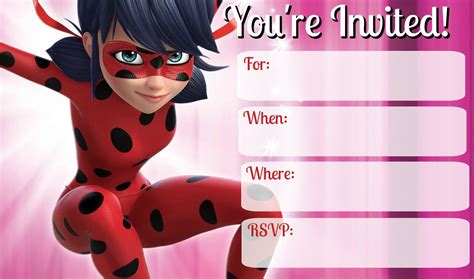 Free Printable Miraculous Ladybug Invitation Template