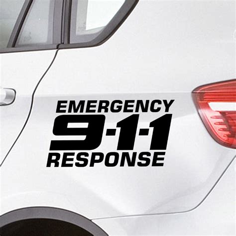 3 Pairs Customization Emergency 911 Response Car Body Stickers Car