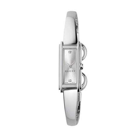 Ladies Gucci G Line 2 Diamond Dot Silver Dial Bangle Watch Watches