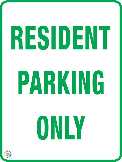 Resident Parking Only Sign K2k Signs Australia