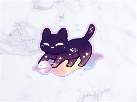 Kawaii Galaxy Cat 3 Sticker Mushimoo