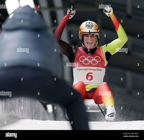 natalie geisenberger of germany celebrates her gold medal win the finish area after the women s