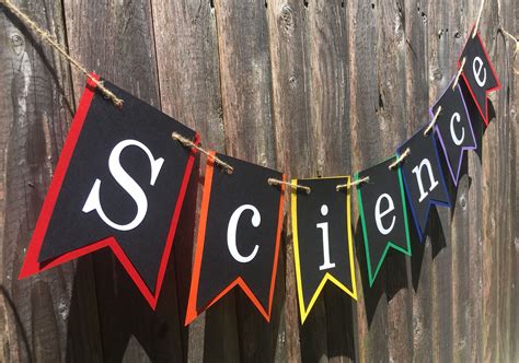 Science Classroom Decor Banner Back To School Teacher Sign Etsy