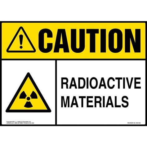 Caution Radioactive Materials Sign Ansi