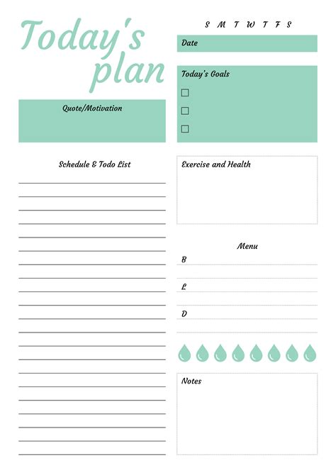 Daily Routine Free Printable Daily Planner Printable Templates