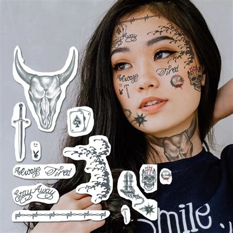Update Post Malone Temporary Tattoo Face Neck Tattoos Etsy