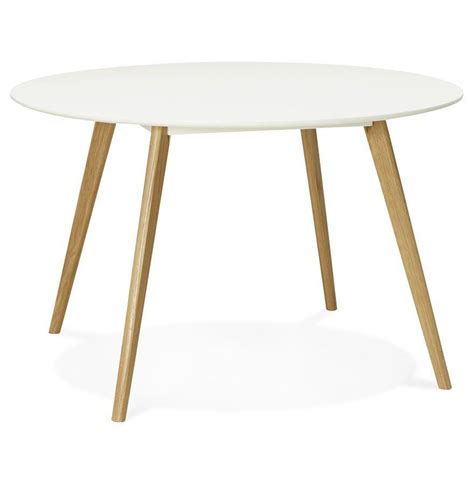 La cuisine scandinave se veut lumineuse et spacieuse. Table de cuisine ronde 'AMY' blanche style scandinave - Ø ...