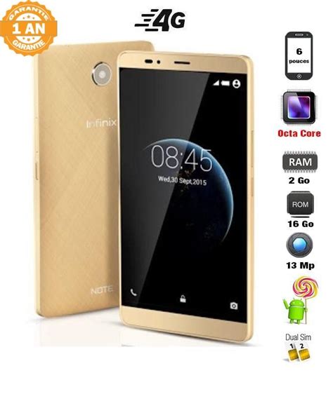 Infinix Note 2 4g 6 16 Go 2 Go Ram Android 51 Champagne
