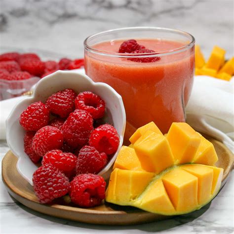 Mango Raspberry Smoothie A Healthy Vegan Breakfast Our Sweetly