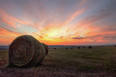 Hay Bales At Sunrise Photograph By Gary Beeler Fine Art America