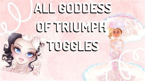 All Toggles Of The Goddess Of Triumph New Set Royale High Youtube