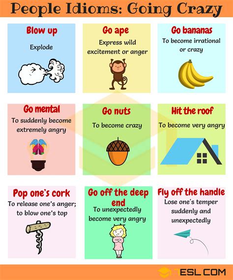 Crazy Idioms: 15 Useful Phrases & Idioms for Going Crazy • 7ESL