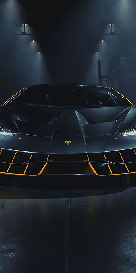 1080x2160 Lamborghini Centenario Front View Golden Edges Wallpaper