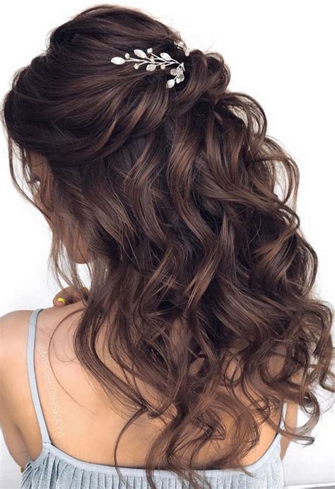 35 Half Up Half Down Wedding Hairstyles 2024 Roses And Rings
