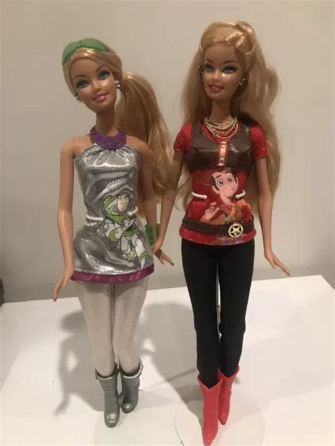 Lot 2 Barbie Loves Woodybuzz Toy Story 3 Doll Disney Pixar Mattel