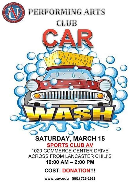 Car Wash Fundraiser Flyer Template Free Cards Design Templates