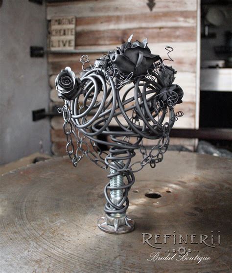 Gothic Wedding Bouquet Created From Metal A Unique Alternative To