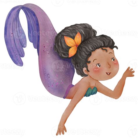 Watercolor Cute Mermaid Clipart Png 16626072 Png