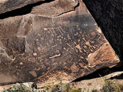 Newspaper Rock In Painted Desert Near Holbrook Arizona Stock Photo