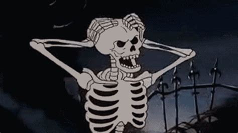 Spooky Skeleton Desenhos Animados Do Dia Das Bruxas Wallpaper De