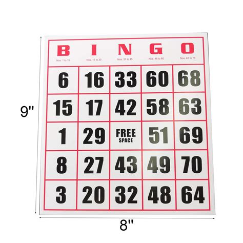 Yuanhe Easy Read Jumbo Bingo Paper Game Cards 50 Bingo Cards In 5
