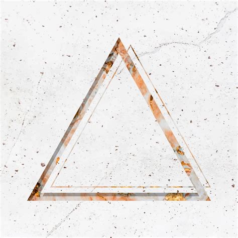 Triangle Frame On White Marble Textured Background Vector Free Image