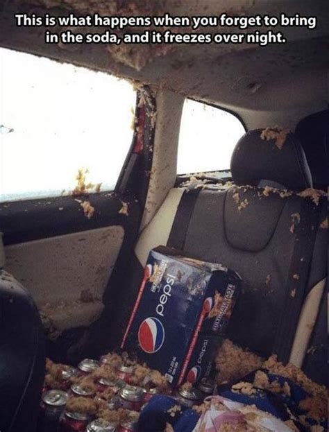 Leaving Soda In Your Car Overnight During Winter Meme Guy