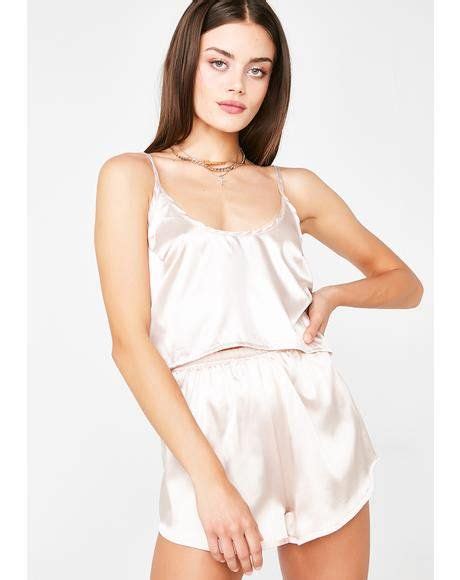 Satin Crop Camisole N Shorts Twin Set Cropped Camisole Daydream Clothes Jumpsuit Romper