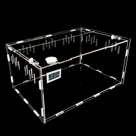 Buy Acrylic Reptile Feeding Box Transparent Glass Breeding Box Terrarium Portable Acrylic
