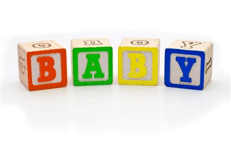 Children S Wood Blocks Spelling The Word Baby Over Stock Photo Image